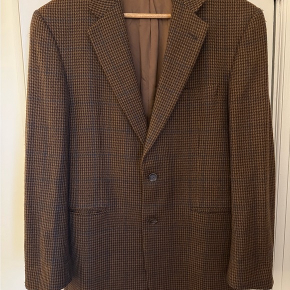 Burberry Kensington Brown Houndstooth Men's Blazer 40 regular